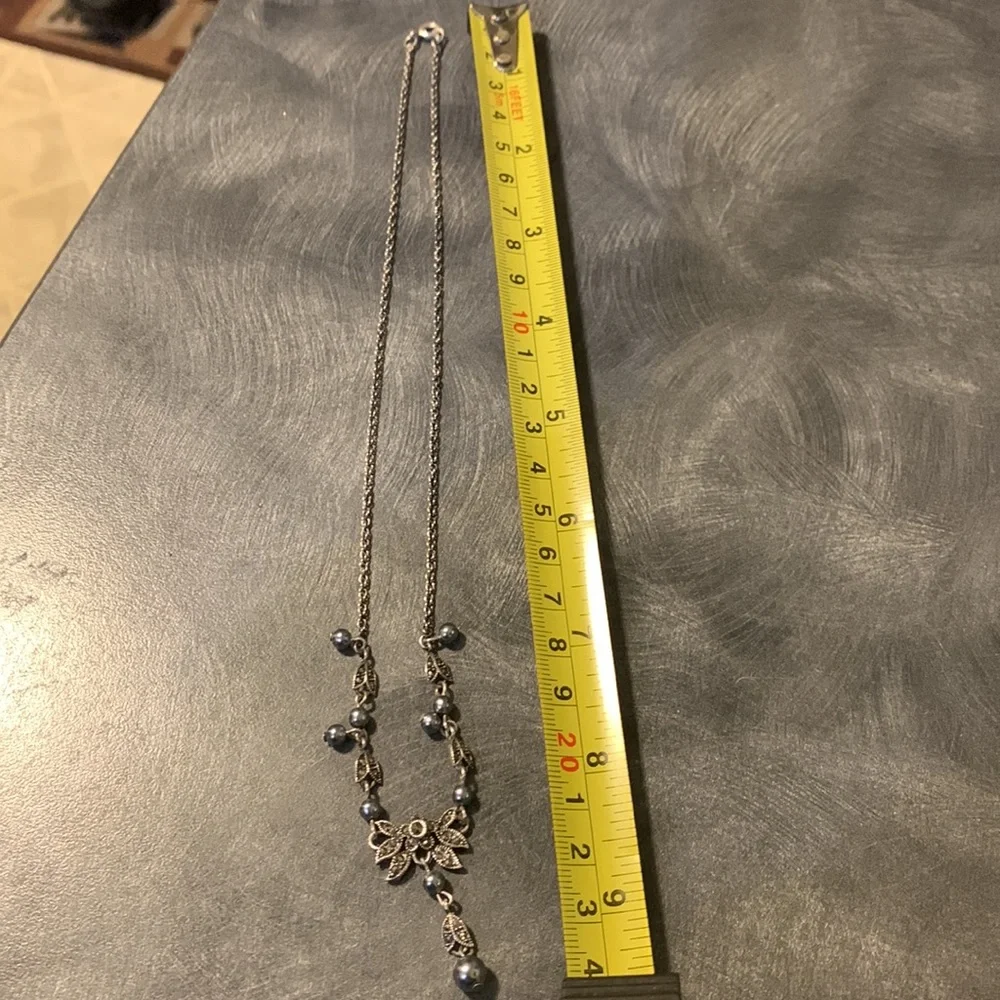 Vintage 925 Silver Necklase with beads Sprinkle excellent condition. - Picture 2 of 4